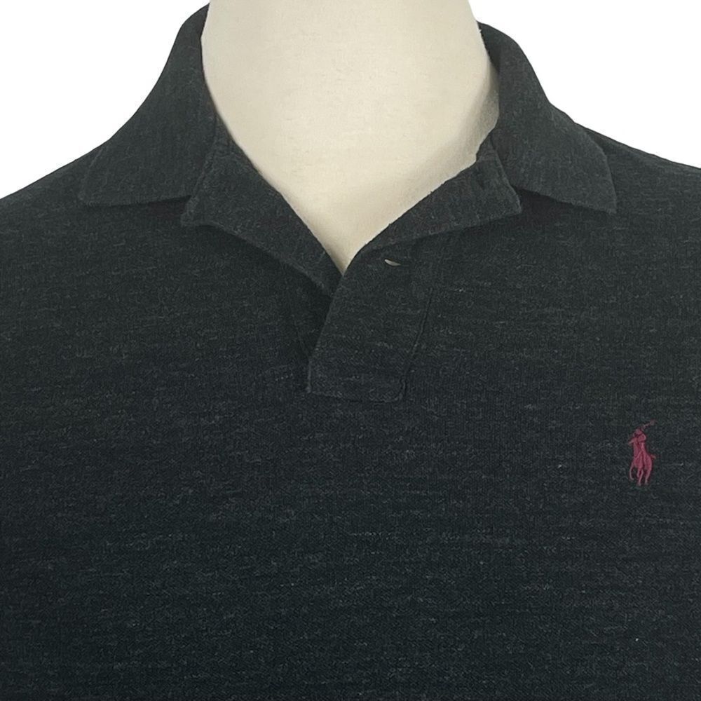 Men's Polo Ralph Lauren Black Heather Custom-Slim Fit 100% Cotton Polo XL - Picture 2 of 6